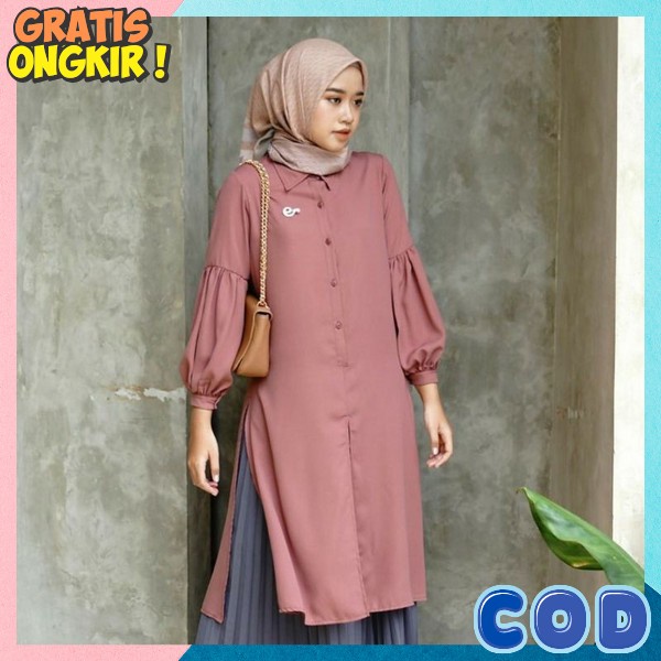 Tunij Kemeja Formal Thunic Pesta Kondangan Pakean Atasan Kerja Kantoran Tumik Tunil Kekinian Tnik Ib