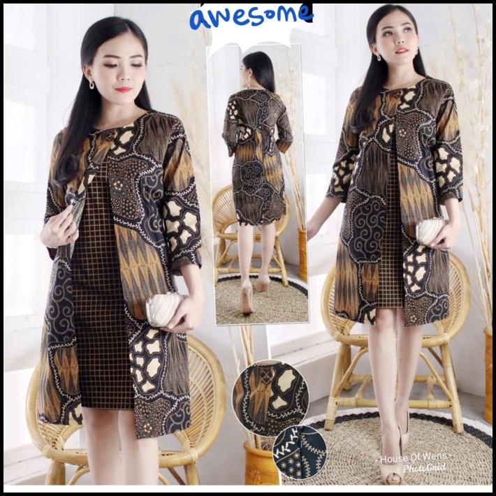 DISKON DRESS BATIK LUWEN - BAJU BATIK LUWEN - TERUSAN BATIK - TYPE 9 !!!!!!