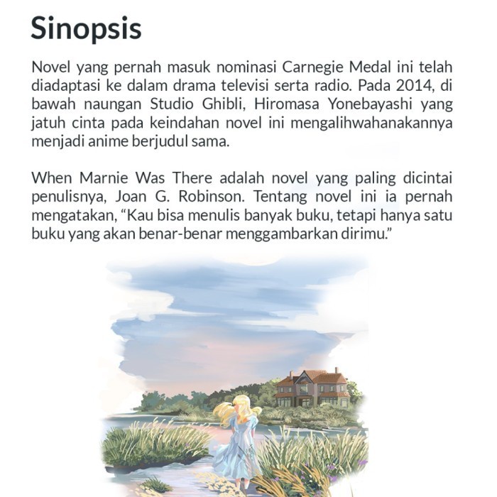 

NEW Novel When Marnie Was There (Kala Marnie Ada) - Joan G. Robinson (ORI)