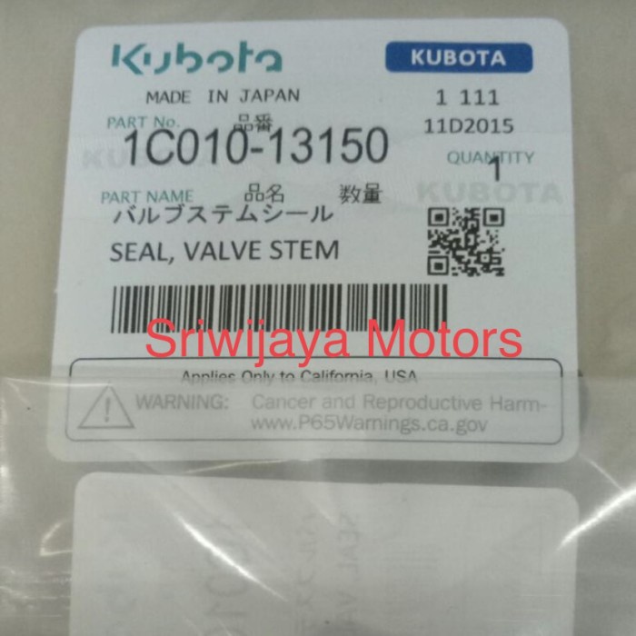 SRMS Seal Klep atau Valve Seal D1005 D1105 Kubota Original