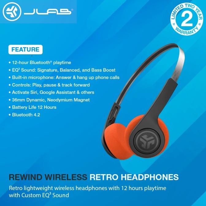 Baru Jlab Rewind Wireless Retro Headphones Ready Stok Wandastyle