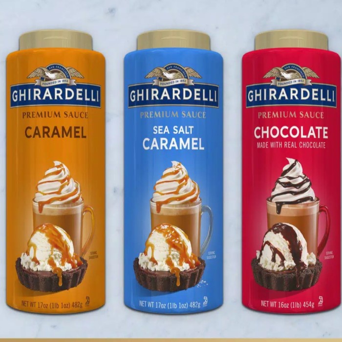

Hariya Ready Ghiraldelli Premium Sauce Chocolate/Ghiraldelli Caramel/Sea Salt