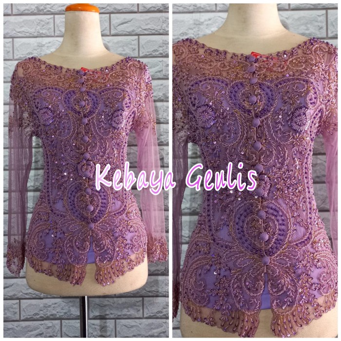 atasan kebaya modern kebaya cantik warna lilac TERBARU