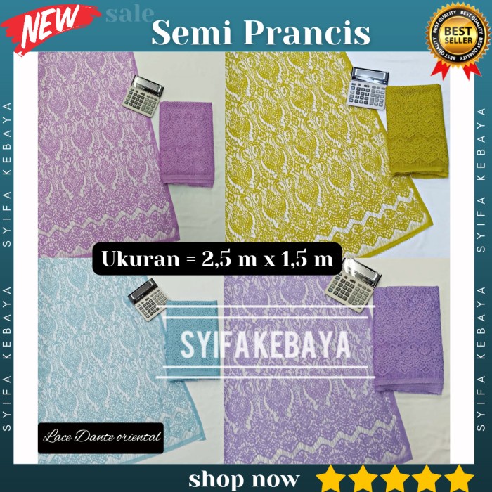 Bahan Kebaya Semi Prancis. Brokat Brukat Burkat Semi Prancis Premium