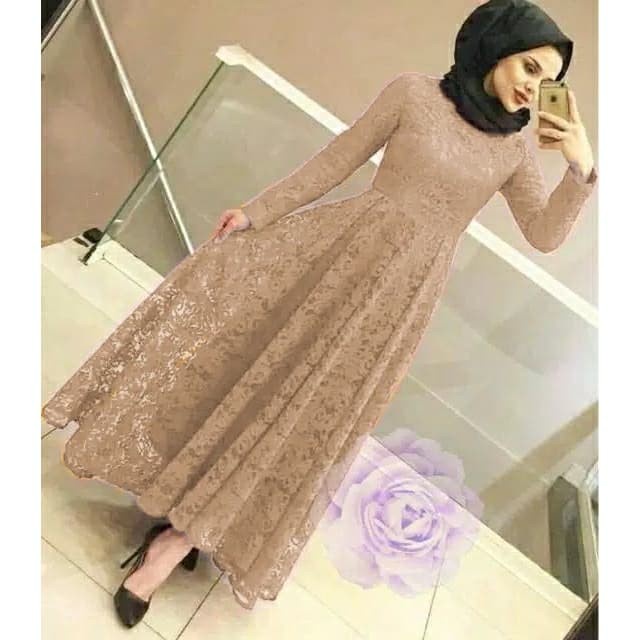 maxy brokat M-L-XL/maxi dress/baju brokat/baju muslim/gamis/kondangan