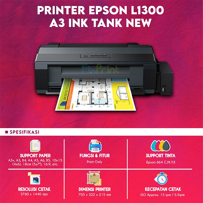 Printer L 1300 Printer A3+L1300 Garansi Resmi