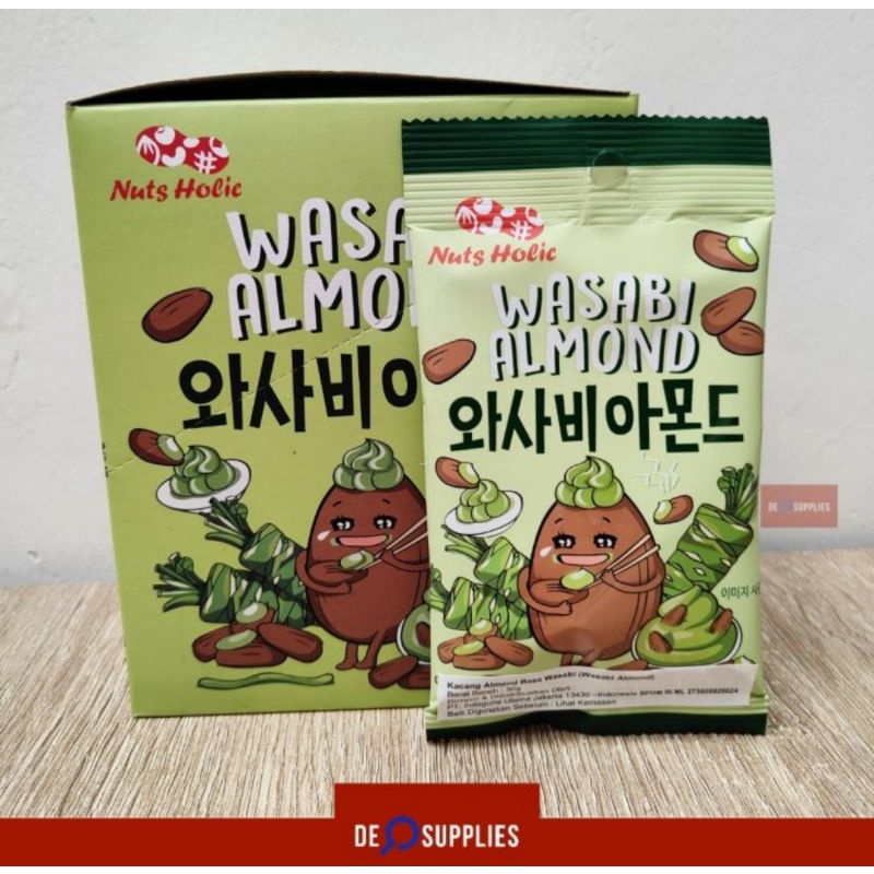 

Nuts Holic Wasabi Almond 1 box (8pcs) - Snack Kacang Wasabi Korea