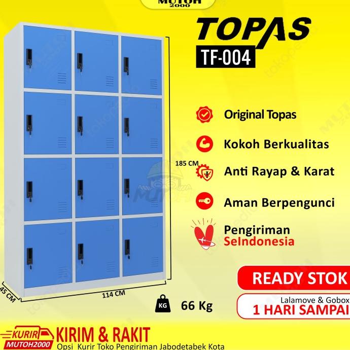 

New Topas Tf-004 Loker Besi 12 Pintu Masuk Helm Locker 12 Doors Helm In Terbaik