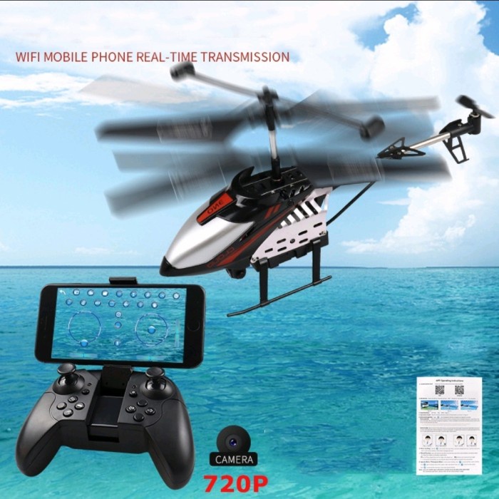 Terlaris Rc Helikopter Remote Control Dengan Kamera 720P Koneksi Wifi Rtf