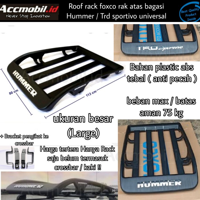 Roof Rack Foxco Hummer Trd Sportivo Large Besar Rak Atas Bagasi Mobil Terbaik