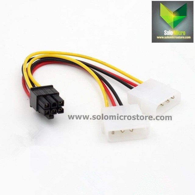Kabel Power Vga / Adapter 2 Molex To 6 Pin / 6pin Pcie / PCI-E