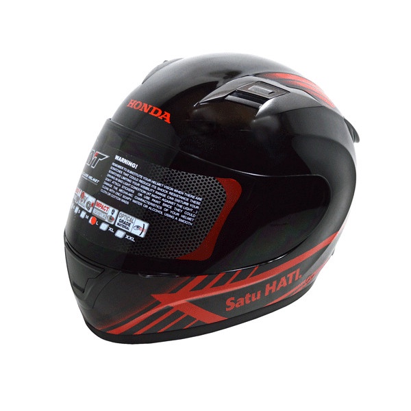 Helmet Honda Full Face Kyt Black Red Terlaris