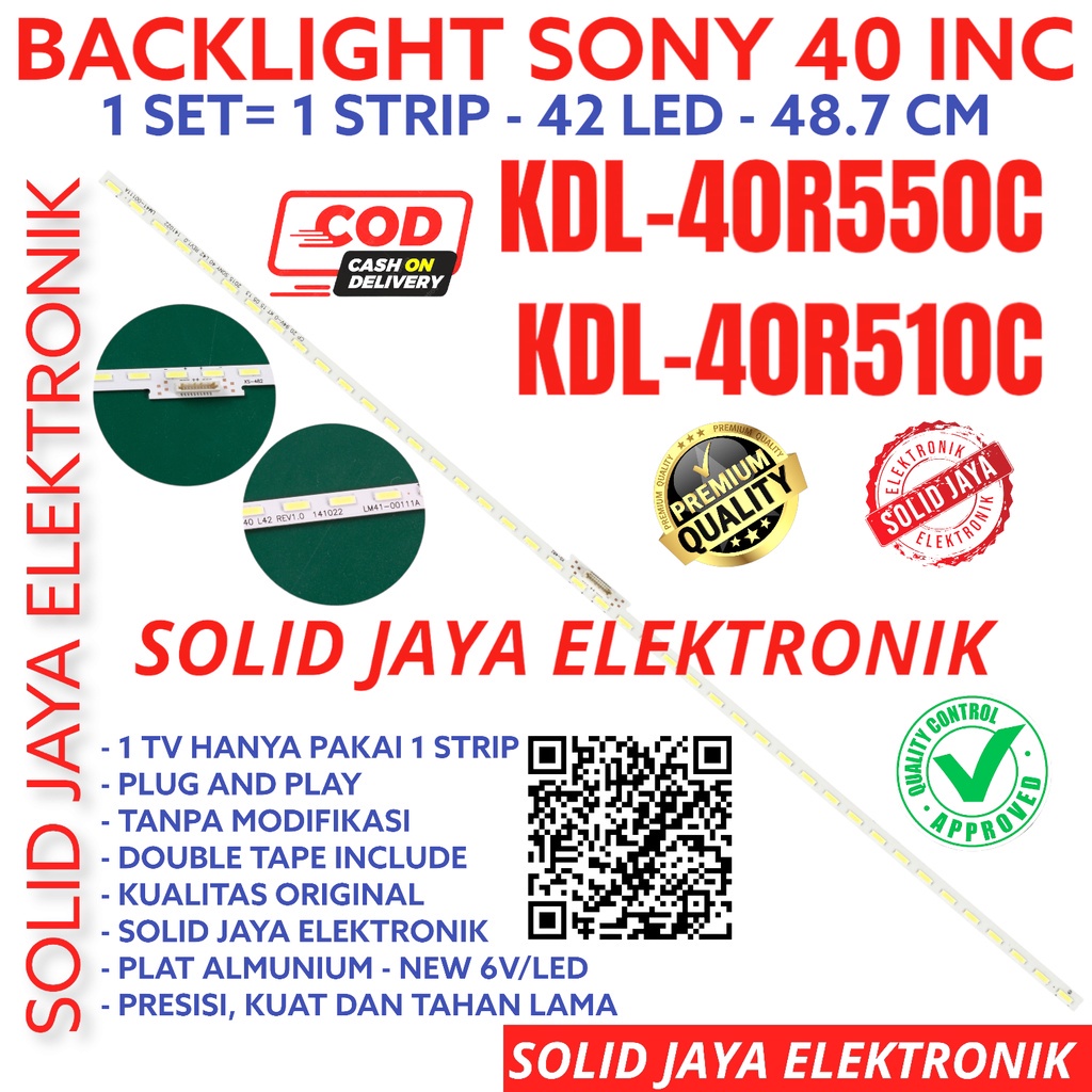 BACKLIGHT TV LED SONY 40 INC KDL 40R550 40R510 40R550C 40R510C LAMPU BL SMD 40R KDL40R550C