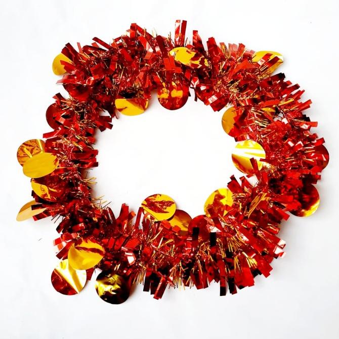 

Slinger Natal Imlek Merah Gold Hiasan Pita Parcel Tinsel Murah Grosir Pengiriman Cepat