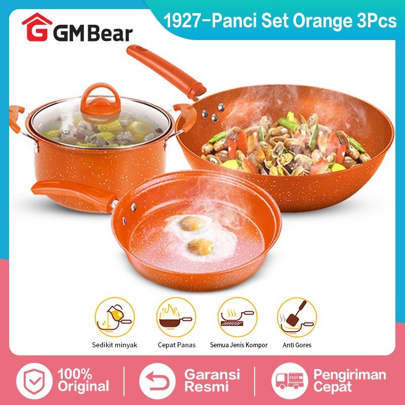 Panci Set Isi 5 Pcs Anti Lengket 13 Promo 3 In 1 Stainless Tebal Murah Stockpot Set Aesthetic Pink S