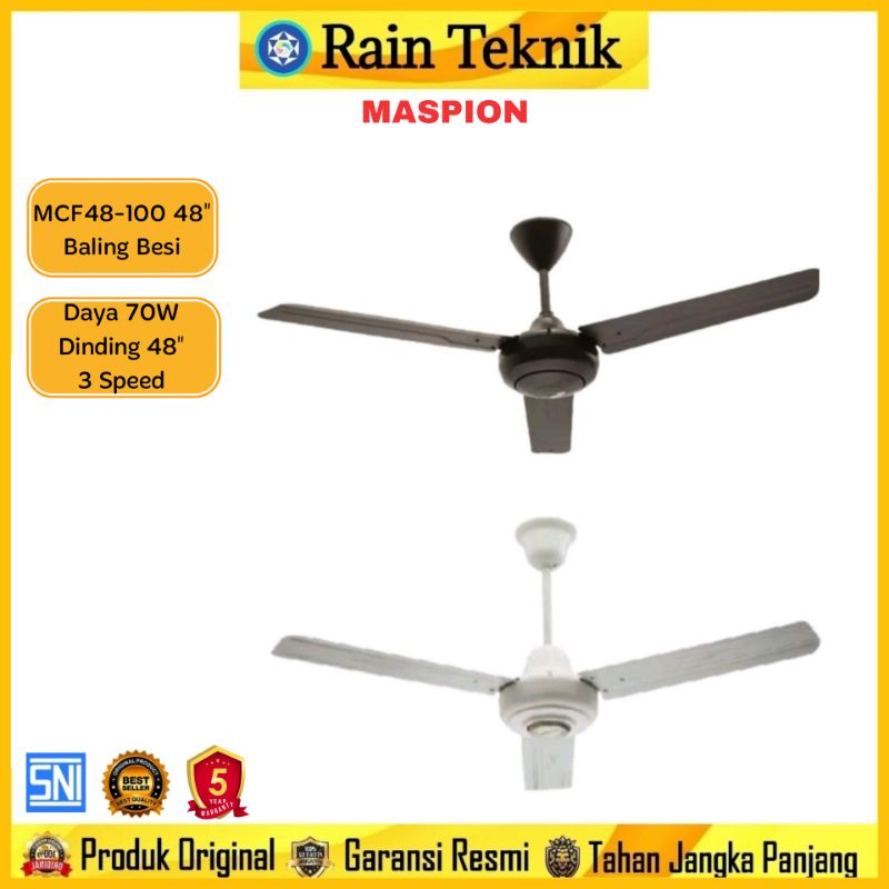 Kipas Ceiling Fan Besi Maspion MCF48-100 48"/MCF 48-100/ MCF48100