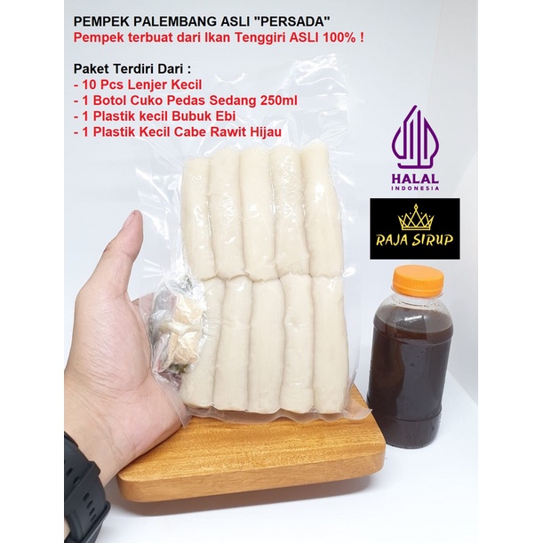 

Pempek Palembang PERSADA Pempek LENJER KECIL Ikan Tenggiri ASLI isi 10pcs