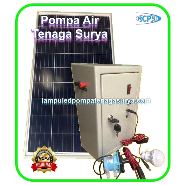 Pompa Air Tenaga Surya 50Wp Lengkap Batery & Box Panel