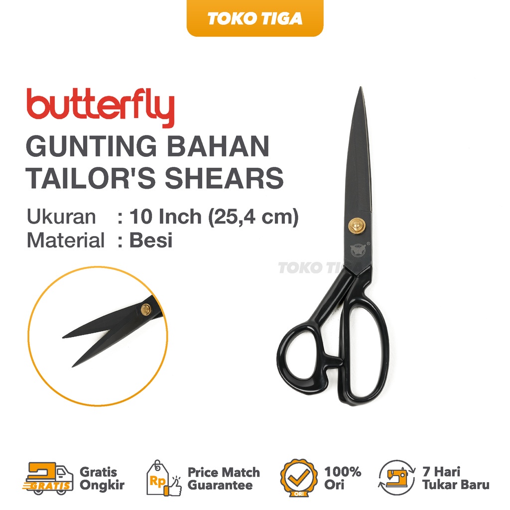 

Gunting Potong Bahan Kain Butterfly 10" / Gunting Tailor Ukuran 10