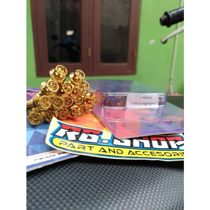 ✅Ori Baut Probolt Gold Flower Cvt Scoopy Beat Vario 110 Led Heng Thailand Terbaru