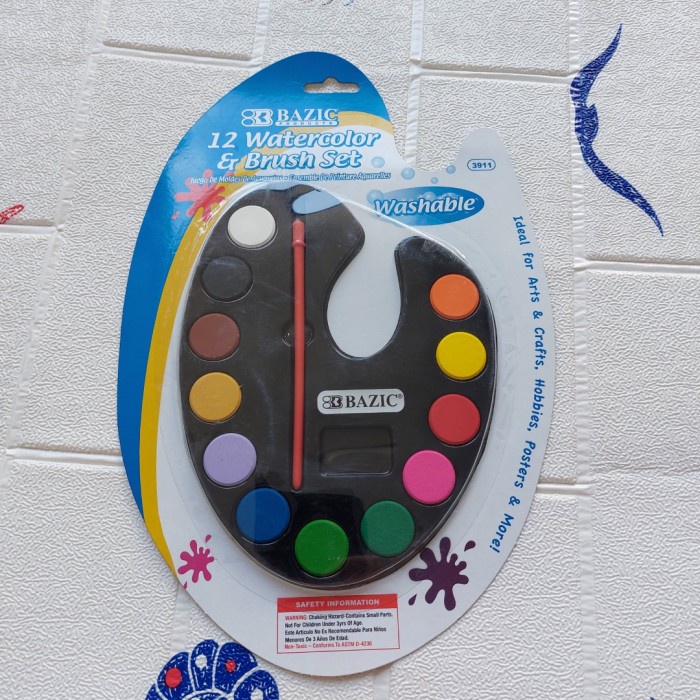 

Cat Air & Kuas Bazic 12 Watercolors & Brush Set 3911 - 1 Pack