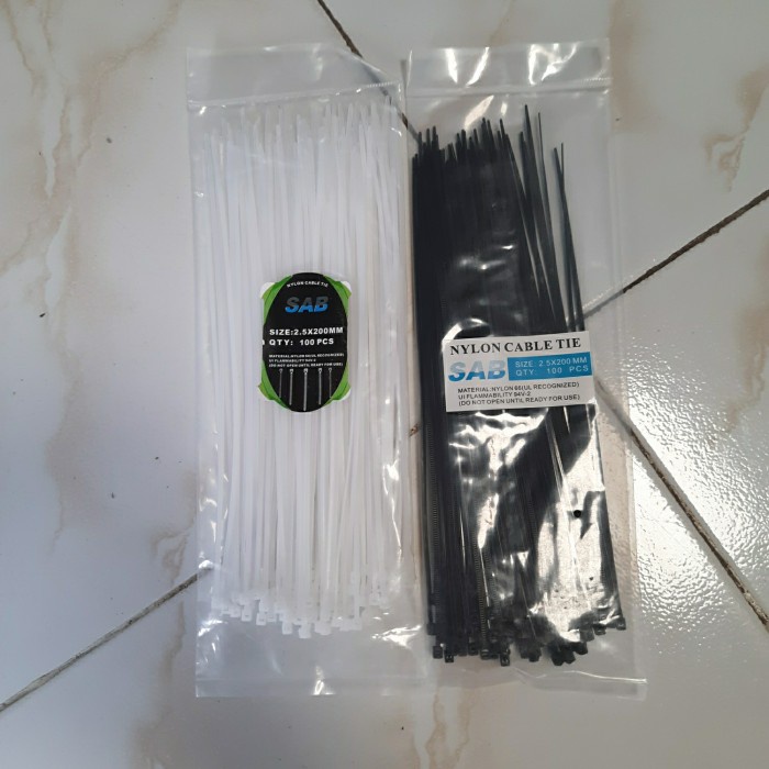 

Cable Ties 2,5x200mm Isi 100 Buah Pengikat Kabel