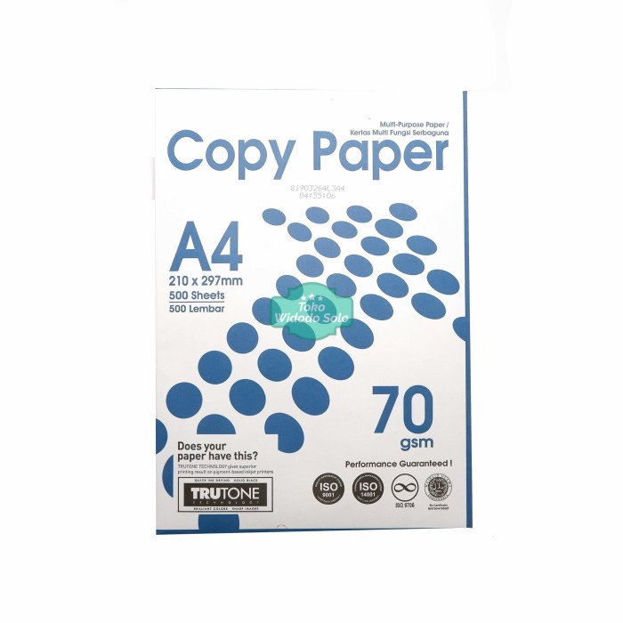

Kertas HVS Copy Paper A4 70gsm 210x297mm Putih Grosir 1 Rim