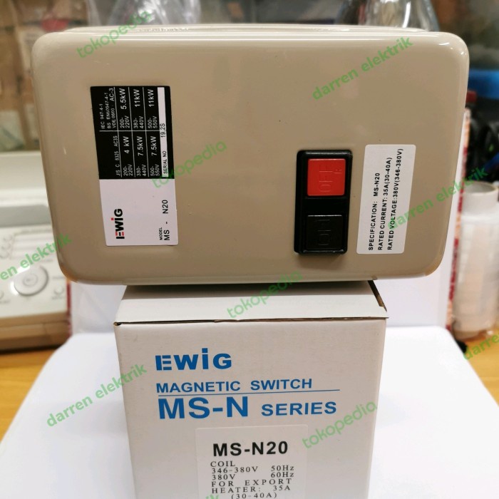 ✅Baru Magnetik Stater Ewig Msn20Pm 380V 30-40Amper Limited