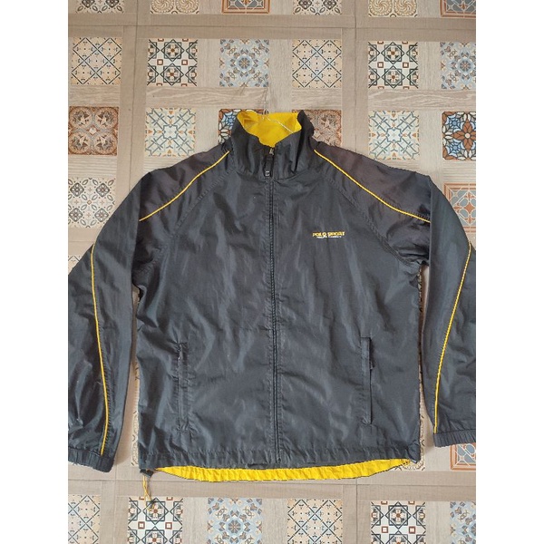 Polo Runing Parachute Jacket Black Yellow Parasut