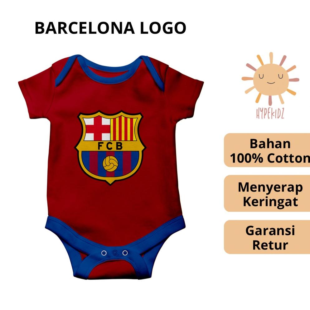 Romper jumper baju jersey bola pakaian bayi newborn 0 6 bulan laki-laki perempuan tim club barcelona