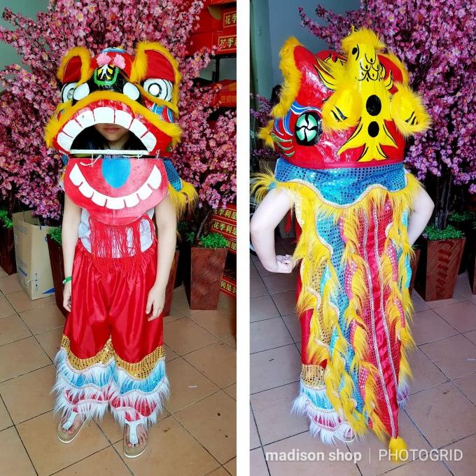 

New Paket Barongsai Kepala Dan Celana Show Rumbai Merah Barongsay Anak Pengiriman Cepat