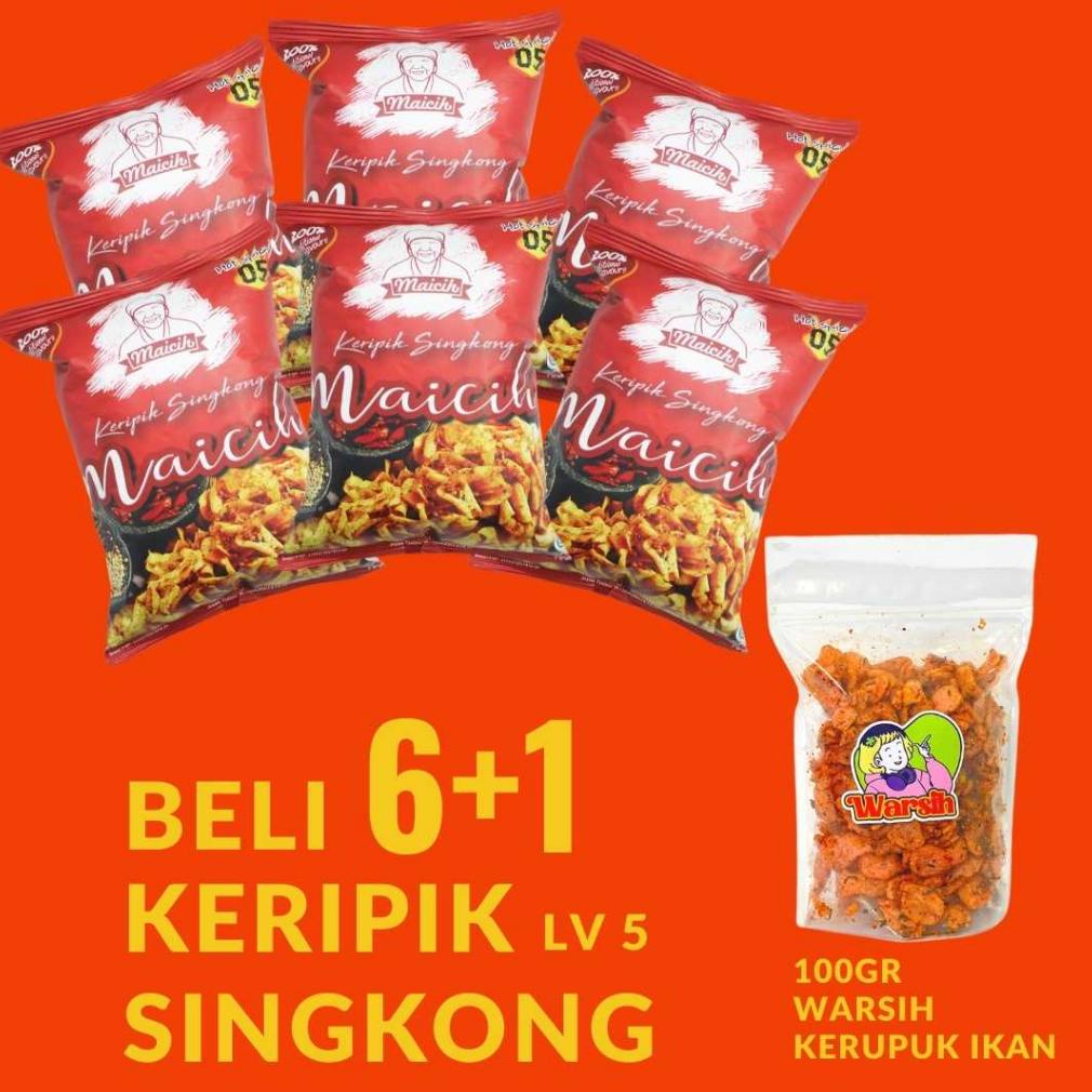 

BELI 6 DAPET 1 // Keripik Singkong Pedas Maicih Level 5 Kemasan 100 gr Best Seller