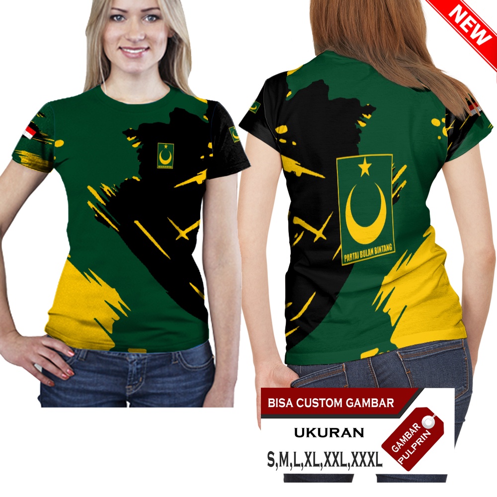BARUU Jual Kaos Baju Partai PBB Bulan Bintang Logo PARTAI PBB BULAN BINTANG Kaos Jersey Pemilu