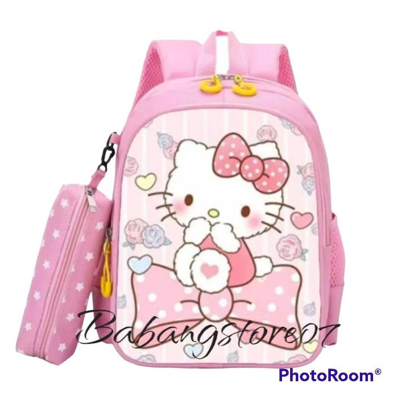 Recomend TAS DORONG ANAK HELLO KITTY / RANSEL TROLI ANAK PEREMPUAN KARAKTER HELLO KITTY / TAS ANAK T