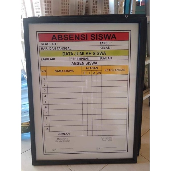 

PAPAN DATA ABSENSI SISWA
