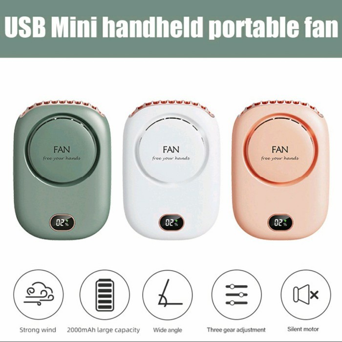 TERLARIS DISKON kipas angin portable mini gantung leher warna hijau /KIPAS ANGIN MINI/KIPAS ANGIN