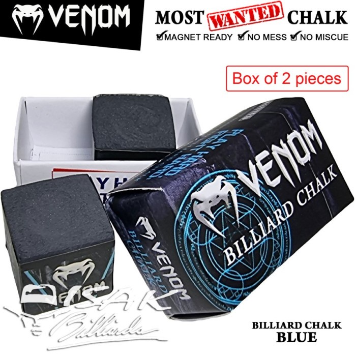 

Venom Chalk Black - box 2pc - Ready Billiard Chalks Kapur Biliar Hitam