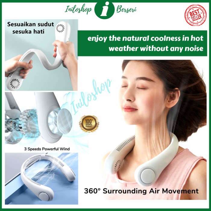 TERBARU Bladeless Portable Sports Leafless Neck Fan Kipas Angin Leher /KIPAS ANGIN MINI/KIPAS ANGIN