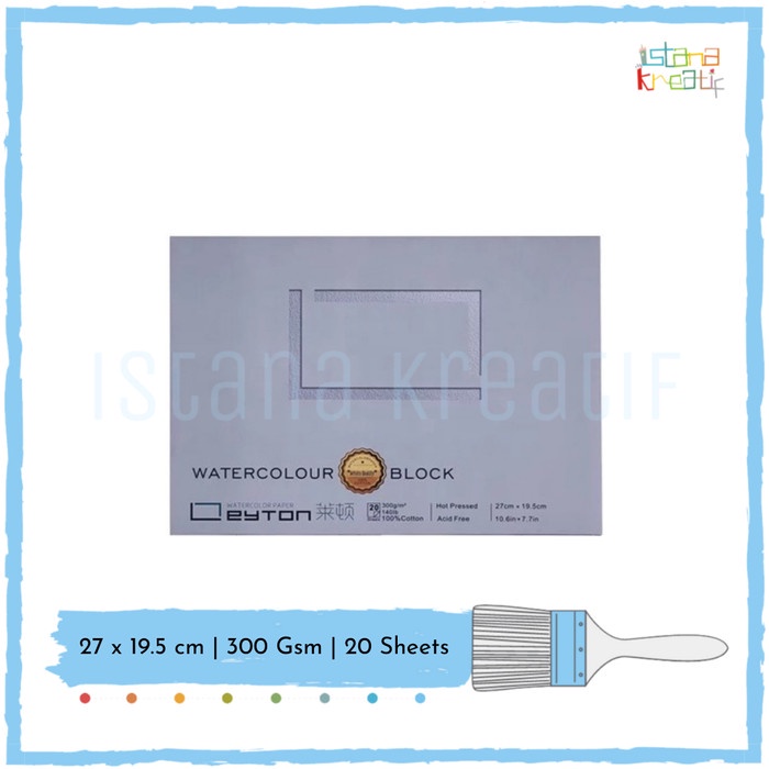 

Leyton Watercolor Block 27 x 19.5 cm 20 Lembar 300 Gsm