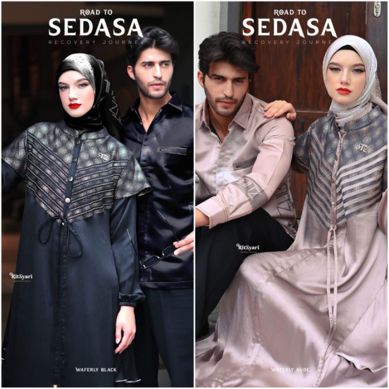 RITZ SYAR'I] GAMIS SET SYARI / DRESS SET MEWAH ORIGINAL KOLEKSI TERBARU  " WAFERLY - ROYALTY - SEDAS