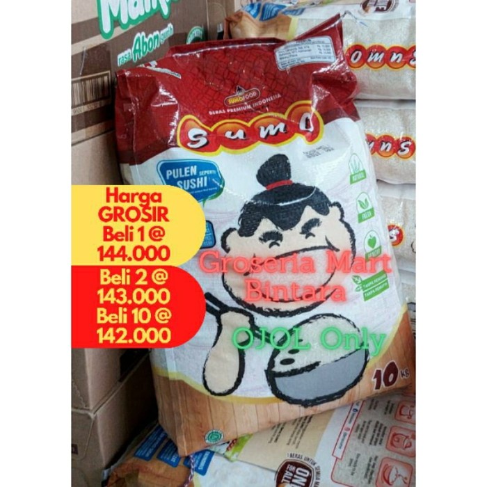 

SIAP KIRIM *Bintara* Beras SUMO 10kg Merah SUSHI Pulen Super Premium