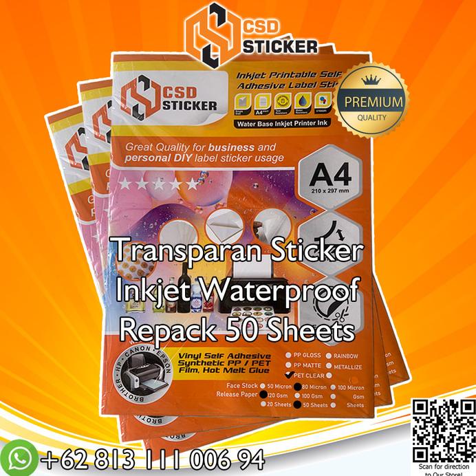 

For Sale Csd Sticker Vinyl Print Inkjet A4 Waterproof Stiker Anti Air Repack 50 Garansi