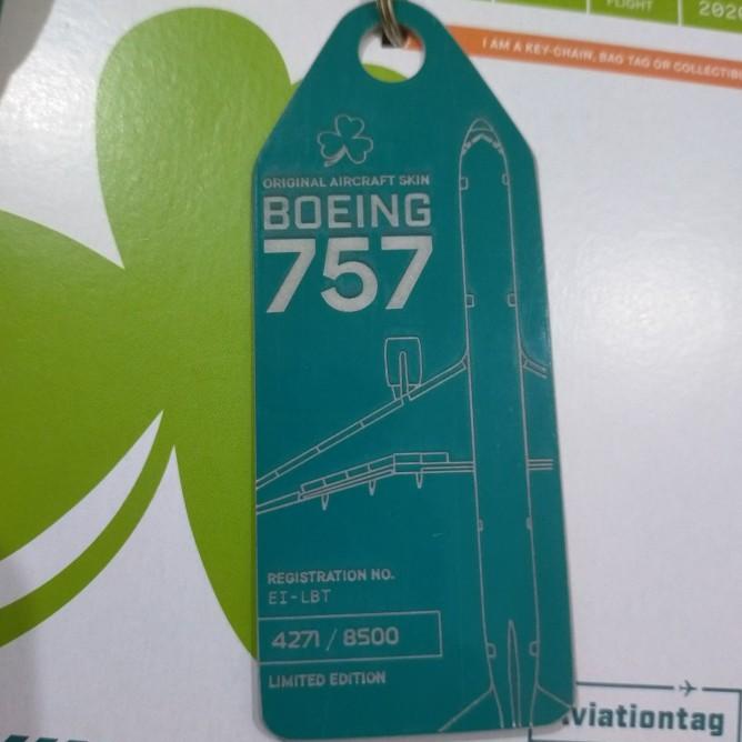 Aviation Tag Aerlingus 757 Hijau