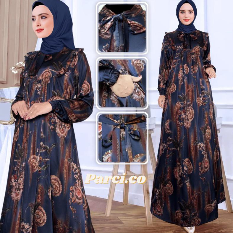 (Cod) Parci Gamis Wanda Silk Premium - Gamis Silk Jumbo -Gamis Silk Motif Terbaru -Gamis Silk -Gamis