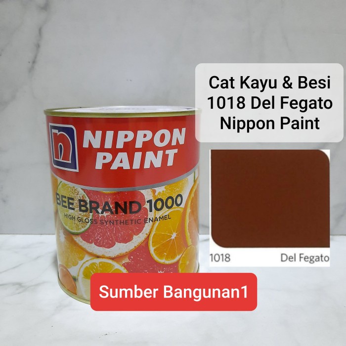 NIPPON 1018 DEL FEGATO CAT MINYAK KAYU COKLAT TUA MARUN MERAH PINTU