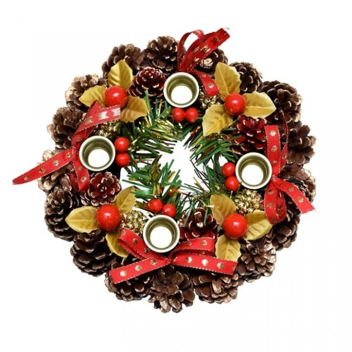 Promo Hiasan Krans Lingkaran Adven 4 Lilin Diameter 20Cm