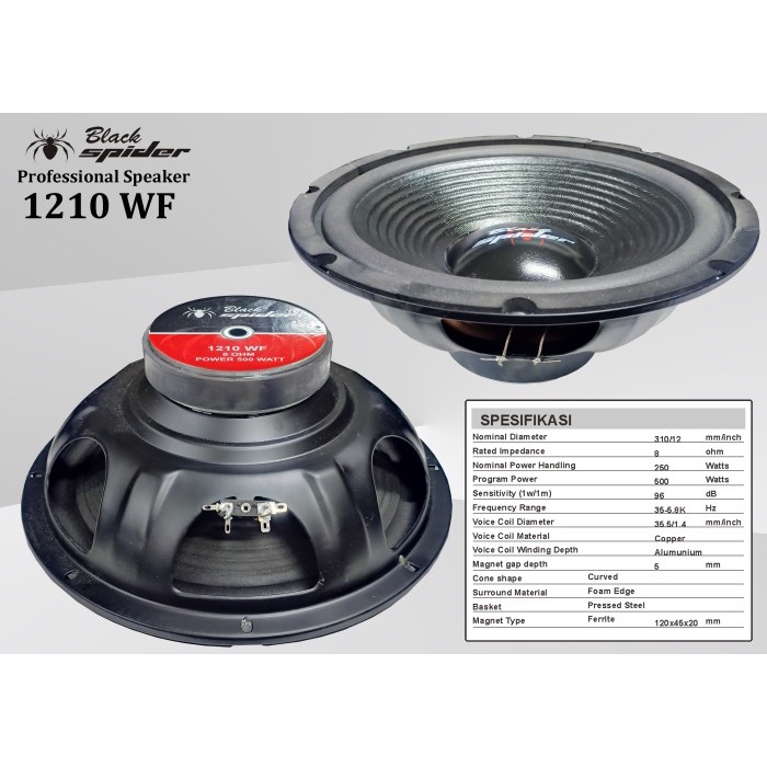 Promo Komponen Speaker Merek Black Spider 1210 Wf - 12 Inch