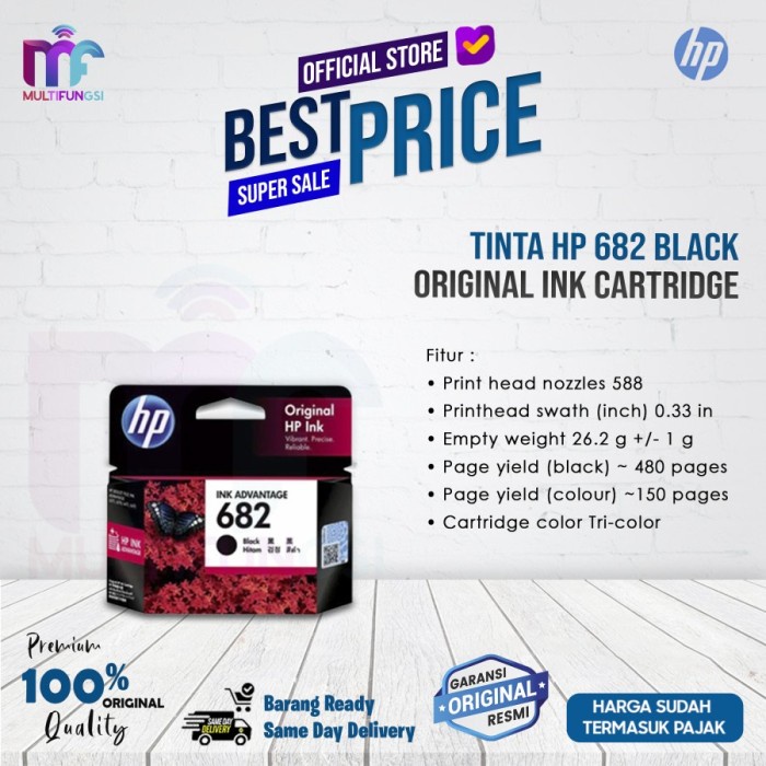 

TINTA HP 682 BLACK ORIGINAL INK CARTRIDGE FOR 2335 2336 2337