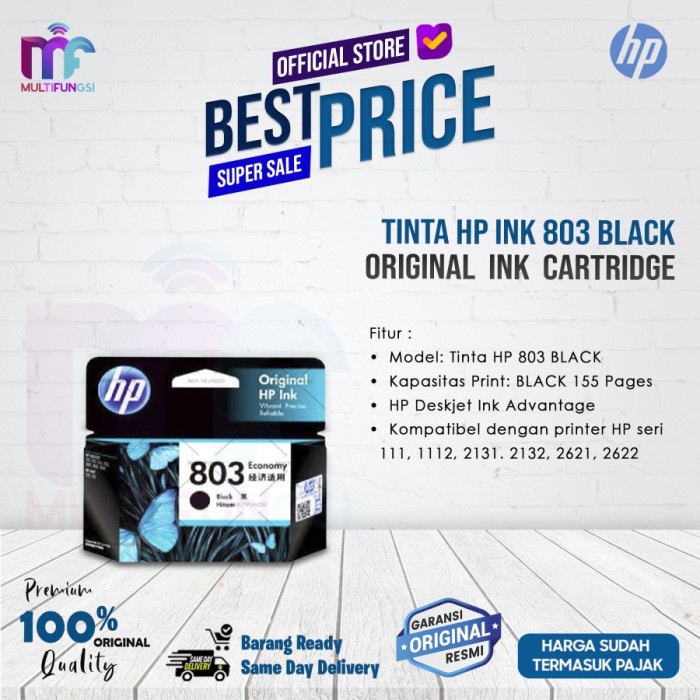 

TINTA HP 803 ECONOMY BLACK ORIGINAL INK CARTRIDGE (3YP42AA)