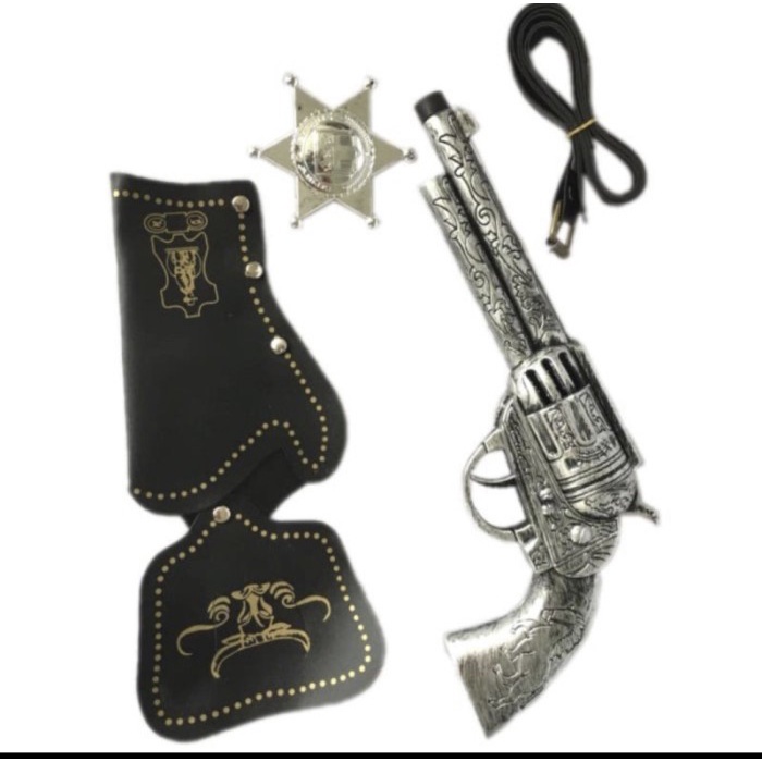 Mainan Pistol Set Koboi Cowboy Gun Set Weapon Props Costume